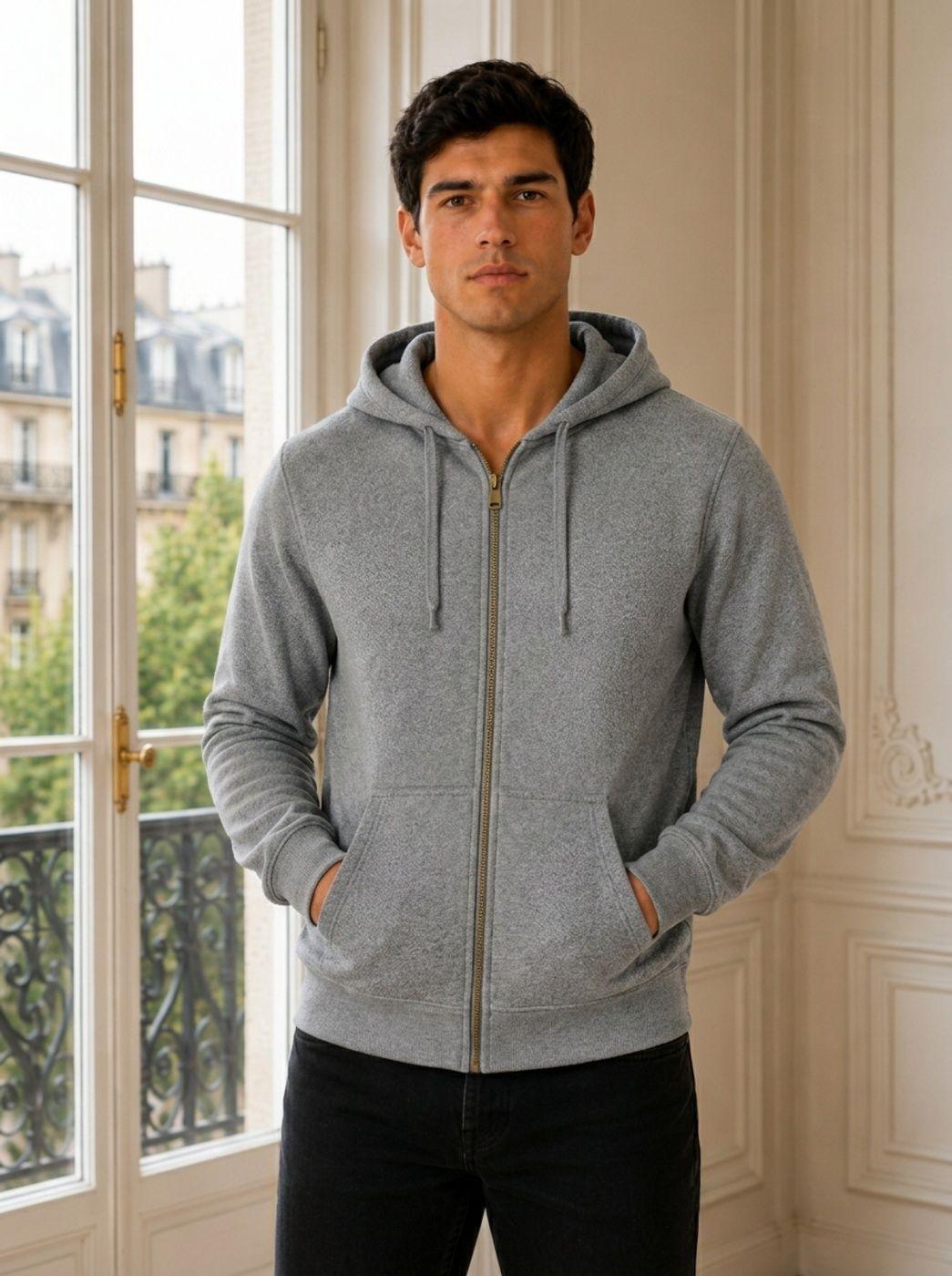 Poleron Canguro Con Cierre Con Capucha Hoddie-0