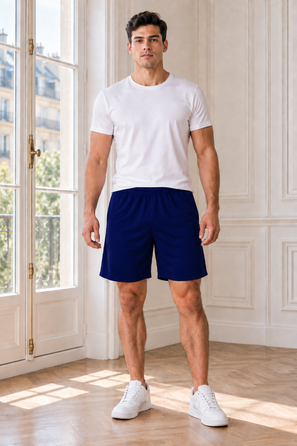 Short Deportivo Poliester Liso Unisex Sin Logos-0