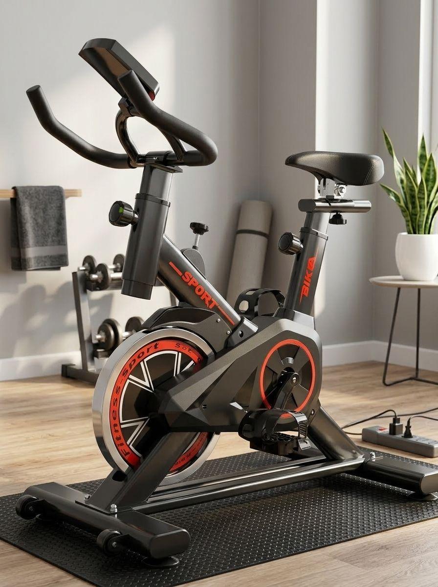 Bicicleta Spinning Pro Sport 6 kg Ajustable con Medidor-4