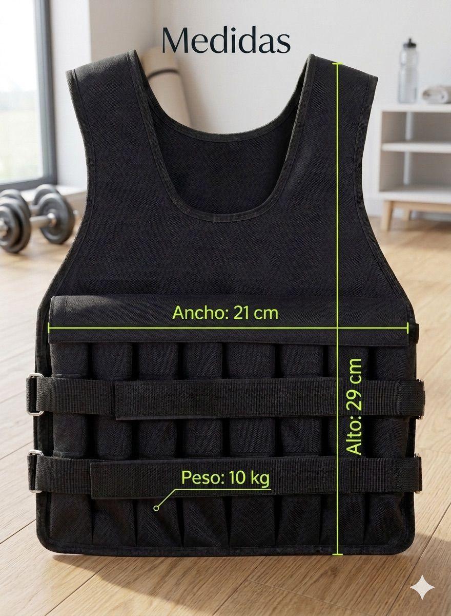 Chaleco de peso 10 kg Ajustable Pesos Removibles Transpirable Entrenamiento Funcional-3