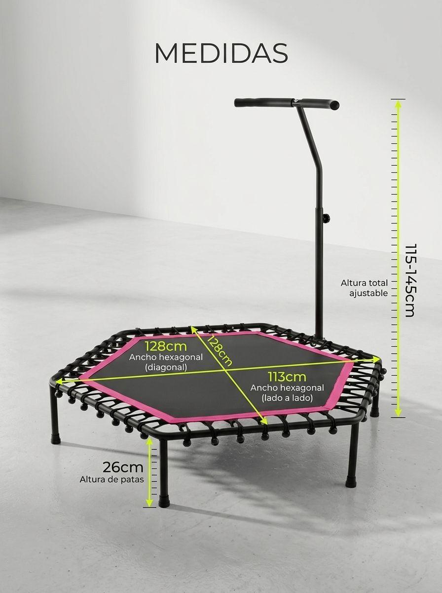 Trampolin Fitness Hexagonal 115 cm Rojo Mango Ajustable-2