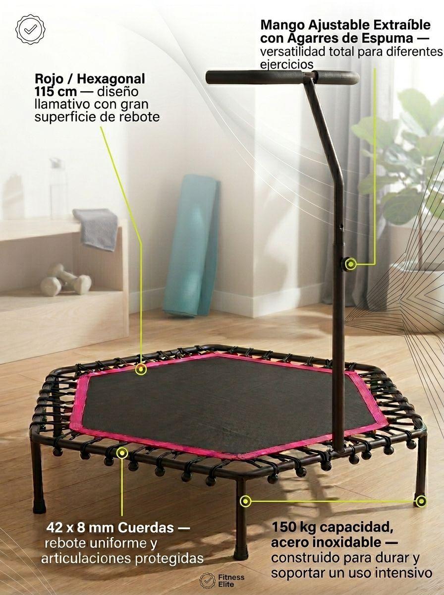 Trampolin Fitness Hexagonal 115 cm Rojo Mango Ajustable-3