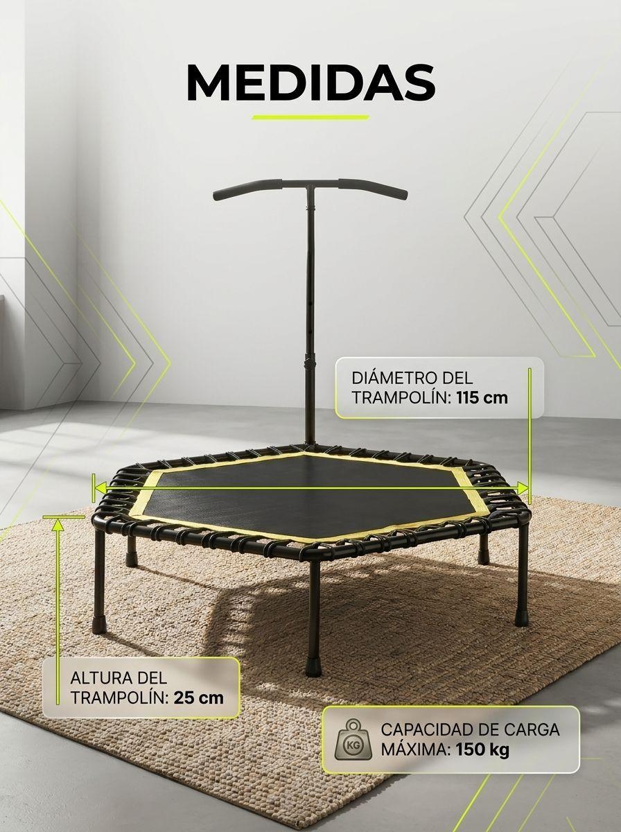Trampolin Fitness Hexagonal 115 cm Amarillo Mango Ajustable-2