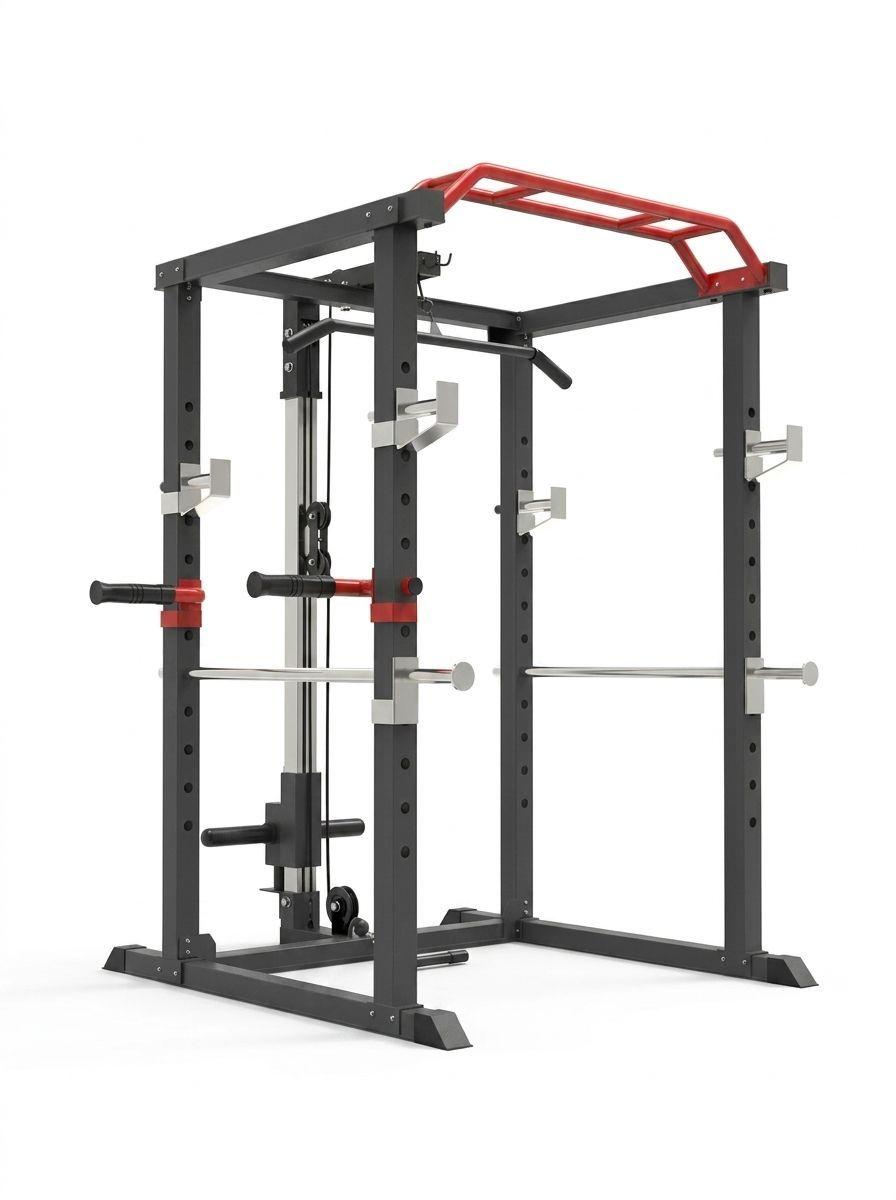 Power Rack Jaula Multifuncional con Polea 360 kg 26 Posiciones-0