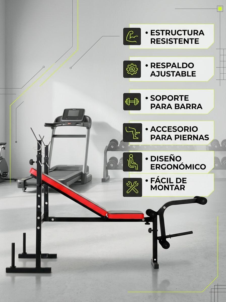 Banco Press Banca Multifuncional 3 en 1 con Rack-4