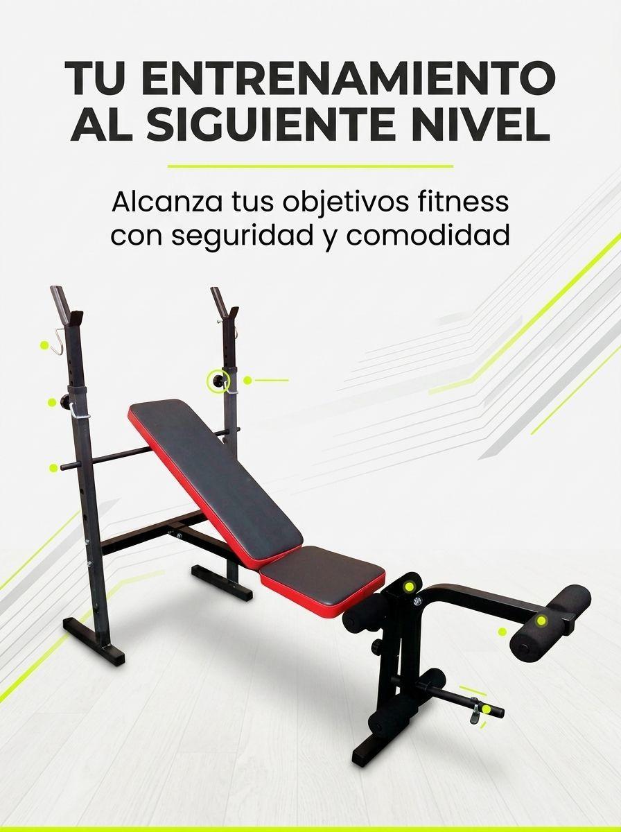 Banco Press Banca Multifuncional 3 en 1 con Rack-5