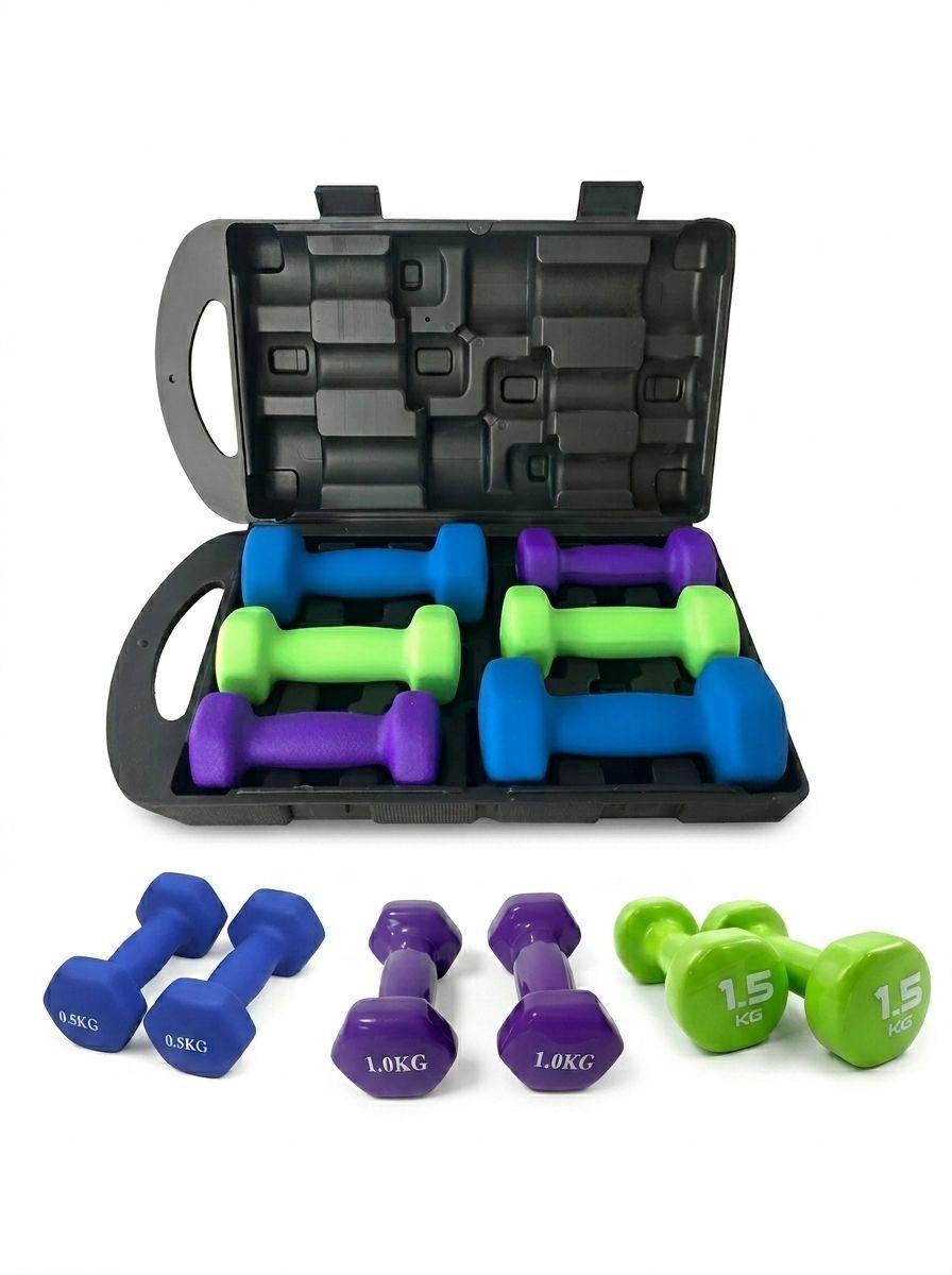 Set 6 Mancuernas Hexagonales 10 kg Antideslizante-0