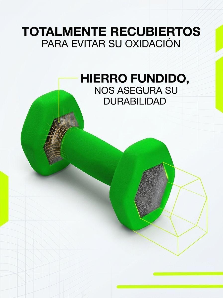 Set 6 Mancuernas Hexagonales 10 kg Antideslizante-4