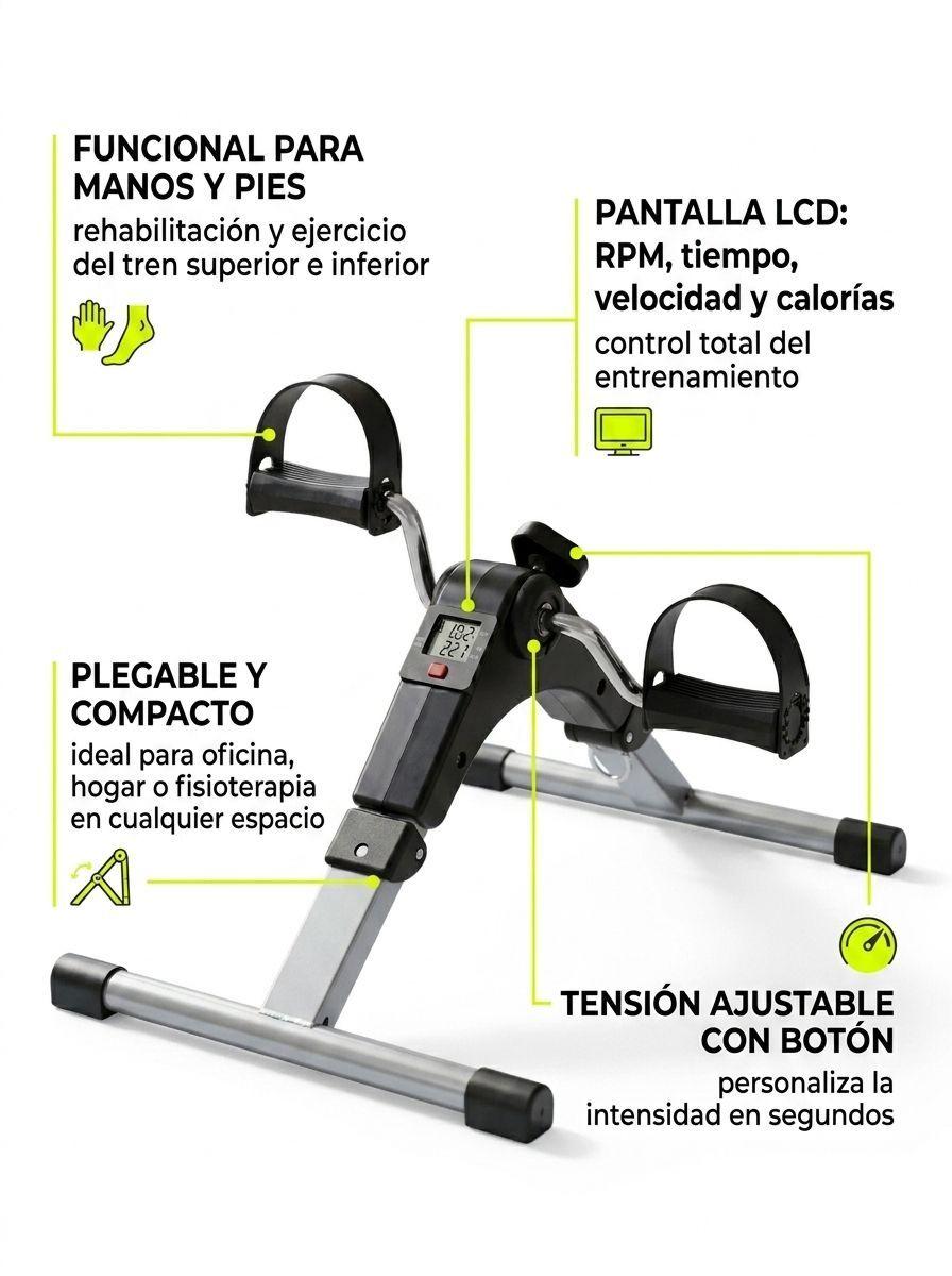 Pedalera Mini Bicicleta Plegable Manos y Pies con Pantalla-3