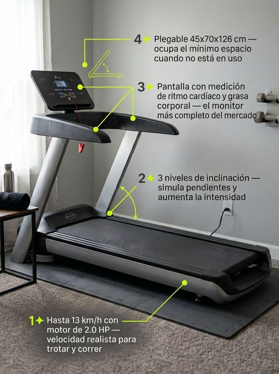 Trotadora Electrica A8 Pro Plegable 3 Niveles Inclinacion-4