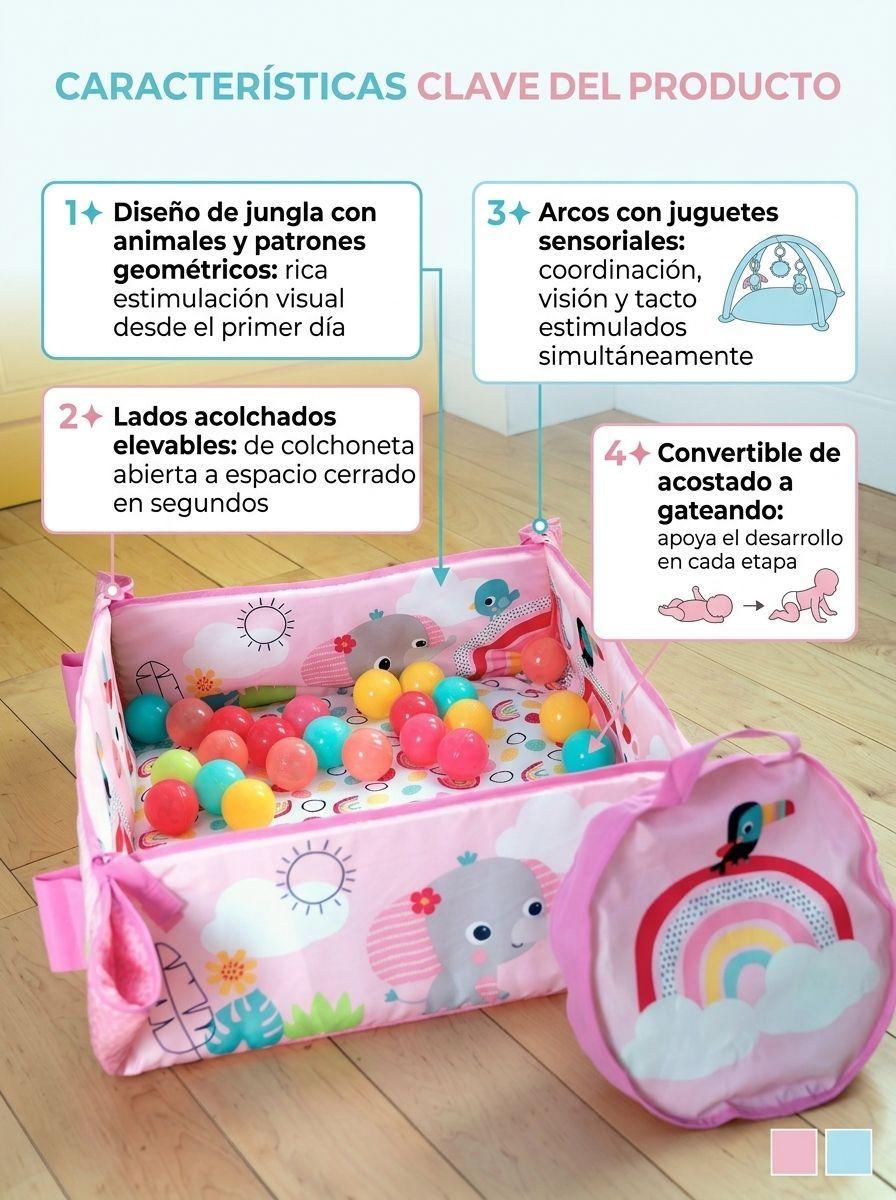 Gimnasio Bebe 6 en 1 Selva Colorida Jugutes sensoriales-3