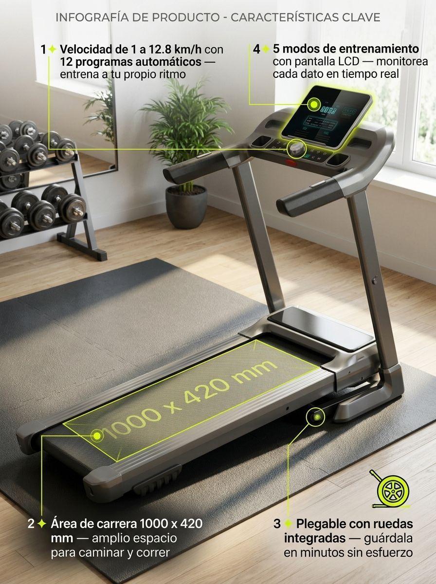 Trotadora Electrica M7 Pro Plegable 12 Programas 100 kg-2