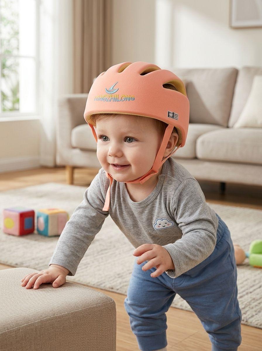 Casco Bebe Antigolpe Seguridad Algodon 6 meses-2
