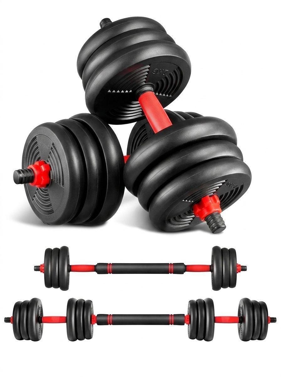 Set Mancuernas 30 kg con Union Barra Red Discos-0