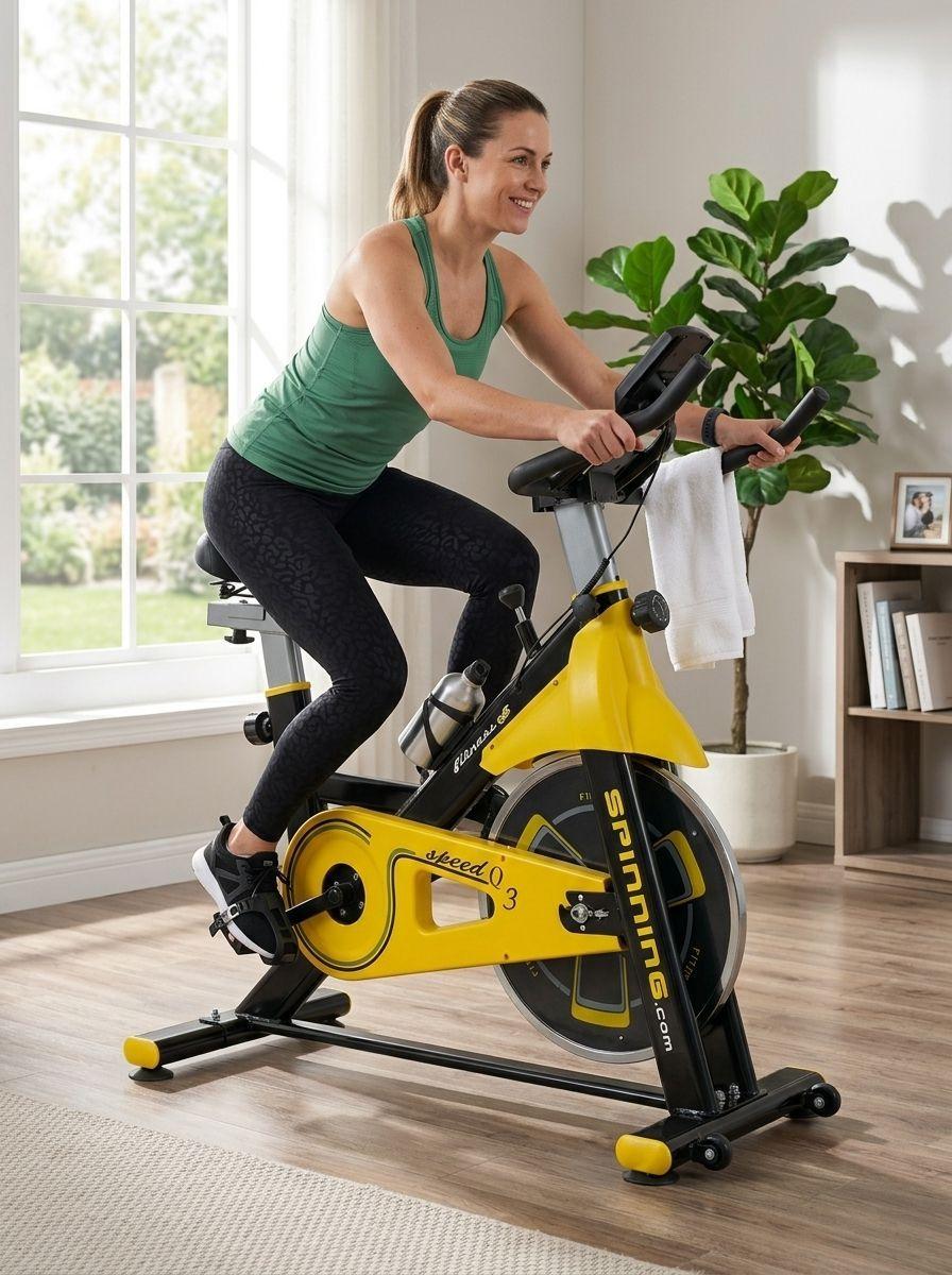 Bicicleta Spinning Estatica Q2 Pro 6 kg Sensor Cardiaco-1