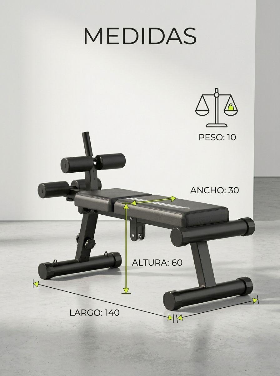 Banco Ejercicio Multifuncional Regulable Inclinable Acolchado Alta Densidad-2