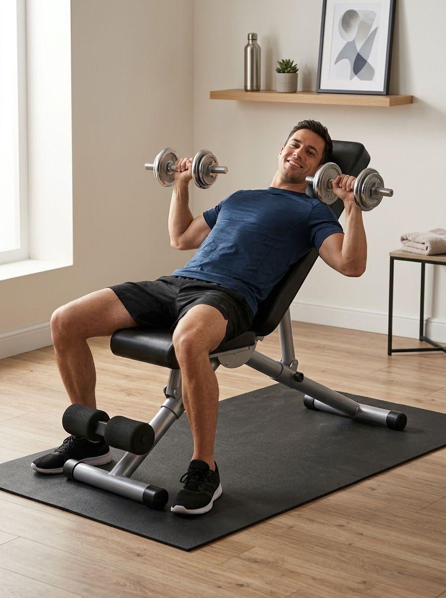 Banco de Ejercicios Multifuncion Plegable Press Banca Abdominales Flexiones Estructura Triangular-2