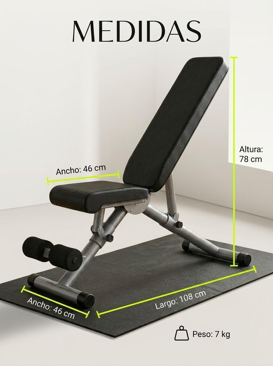 Banco de Ejercicios Multifuncion Plegable Press Banca Abdominales Flexiones Estructura Triangular-3