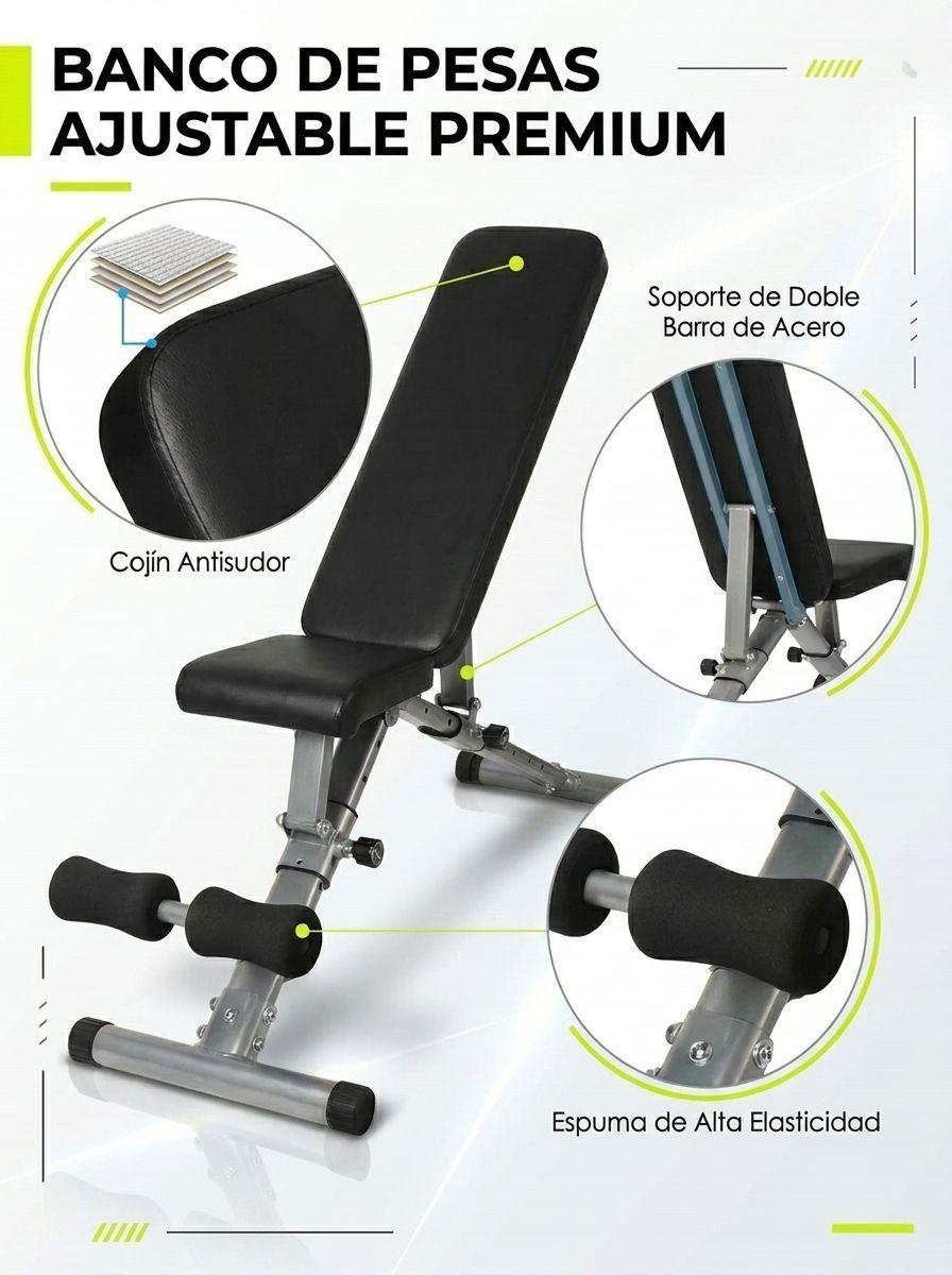 Banco de Ejercicios Multifuncion Plegable Press Banca Abdominales Flexiones Estructura Triangular-5