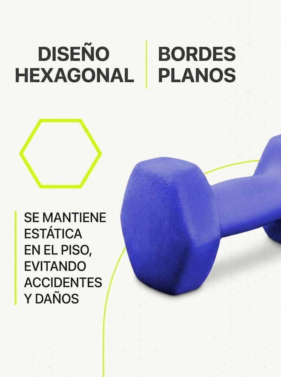 Set 6 Mancuernas Hexagonales 6 kg Antideslizante-5