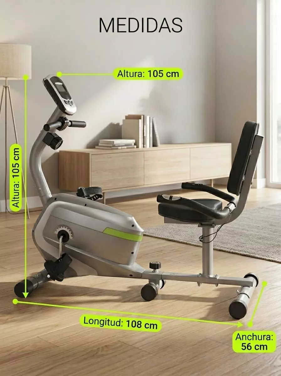 Bicicleta Eliptica Recostada Profesional con Asiento 8 Niveles-2