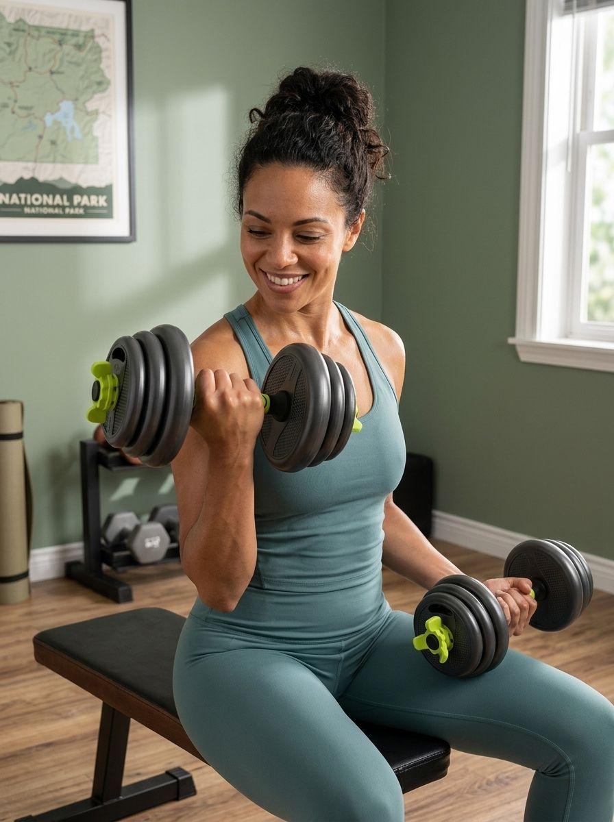 Set Mancuernas 30 kg Ajustable Light Green con Barra-1