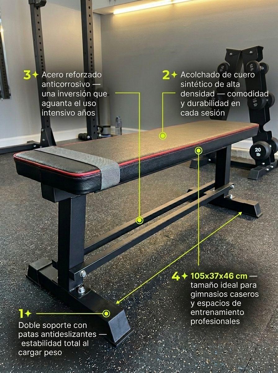 Banca Abdominal Doble Soporte Acolchado Cuero Sintetico-4