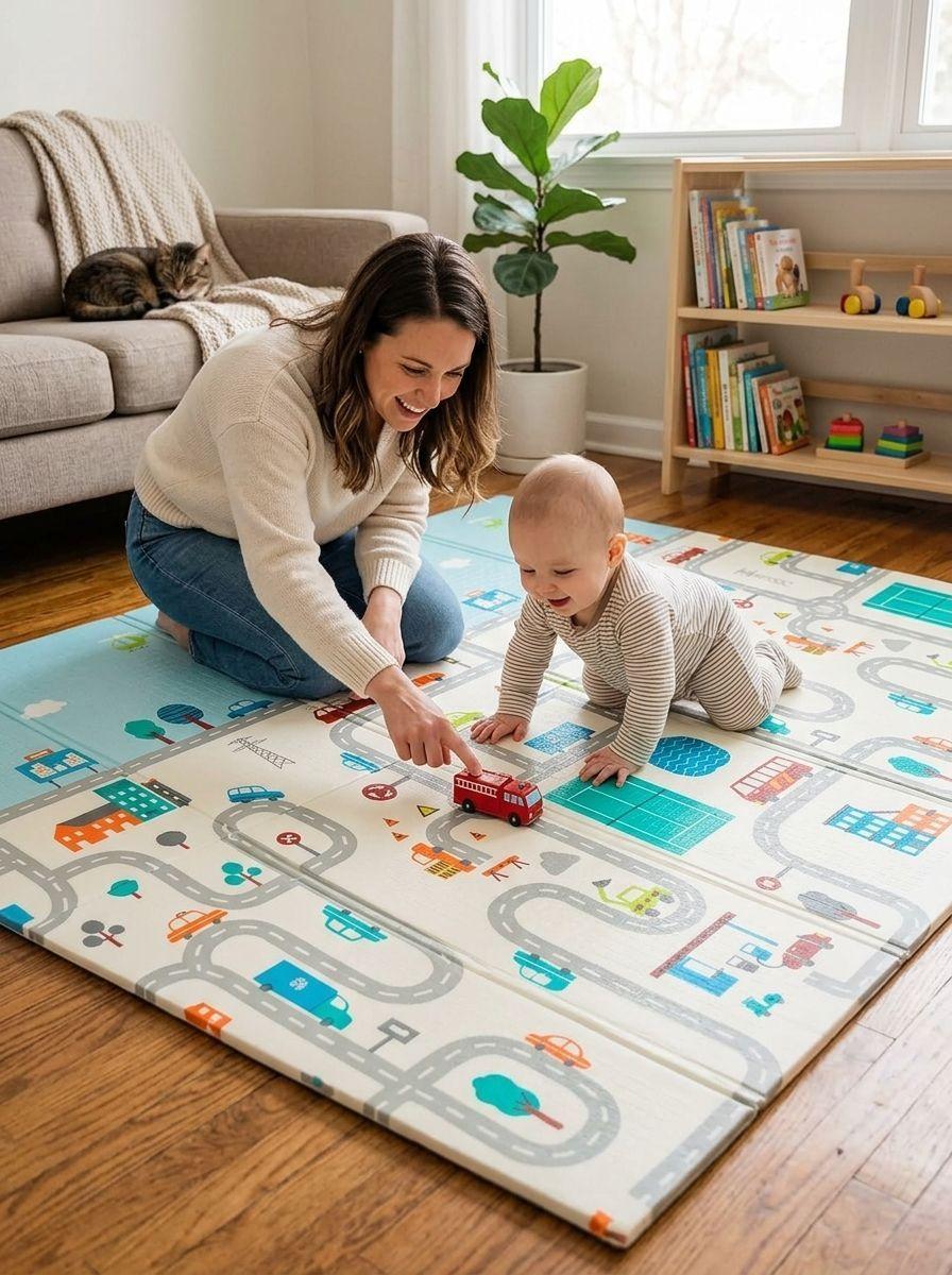 Alfombra Antigolpe para Bebe Plegable Reversible-2