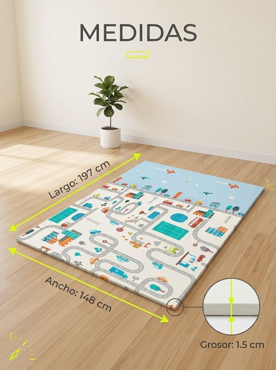 Alfombra Antigolpe para Bebe Plegable Reversible-3