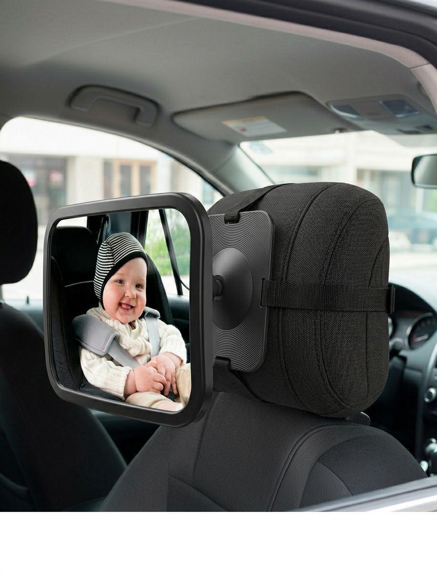 Espejo Retrovisor XL Seguridad Bebe Angulo Ajustable-1