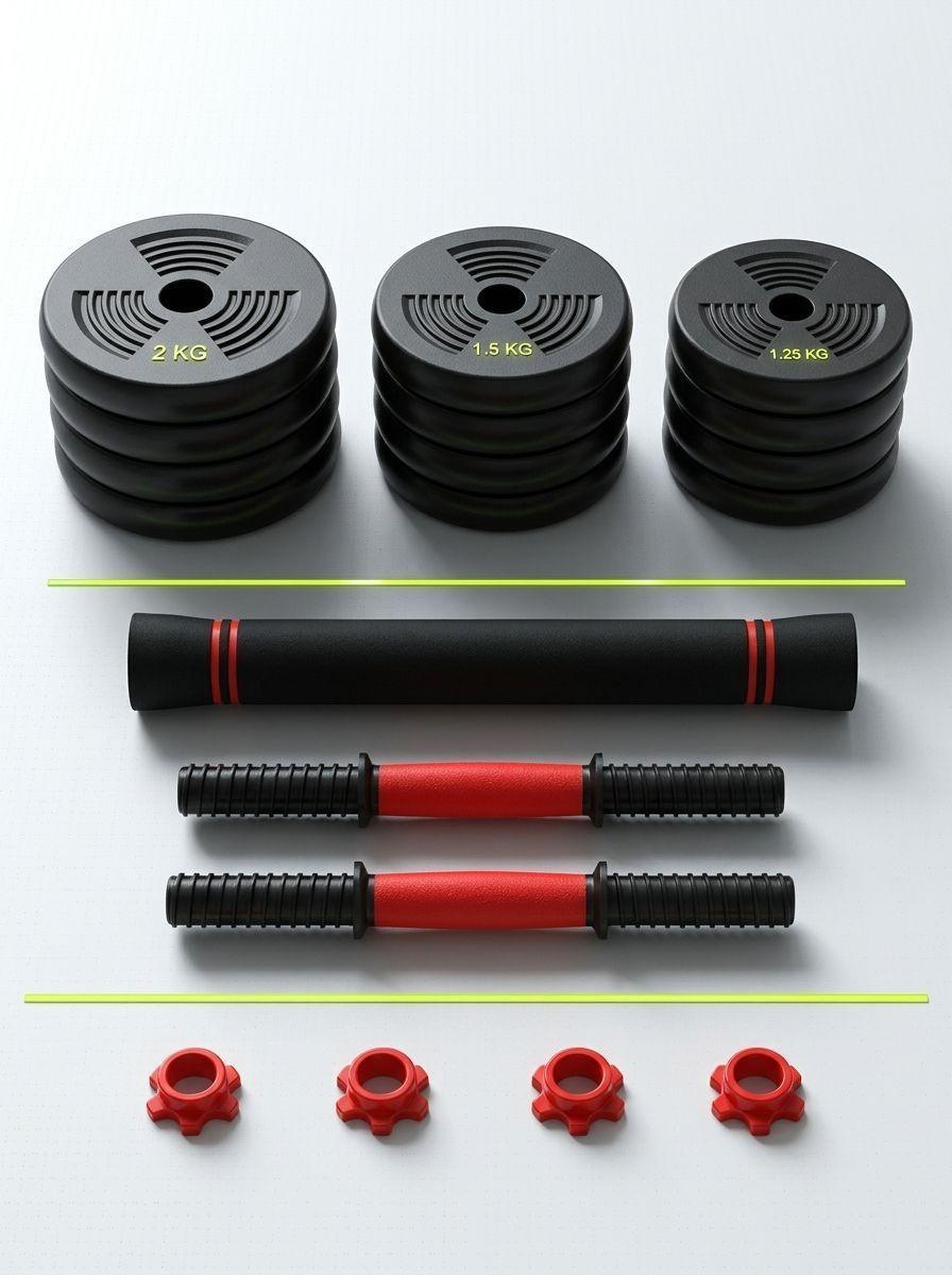 Set Mancuernas 10 kg Ajustable con Union Barra-4