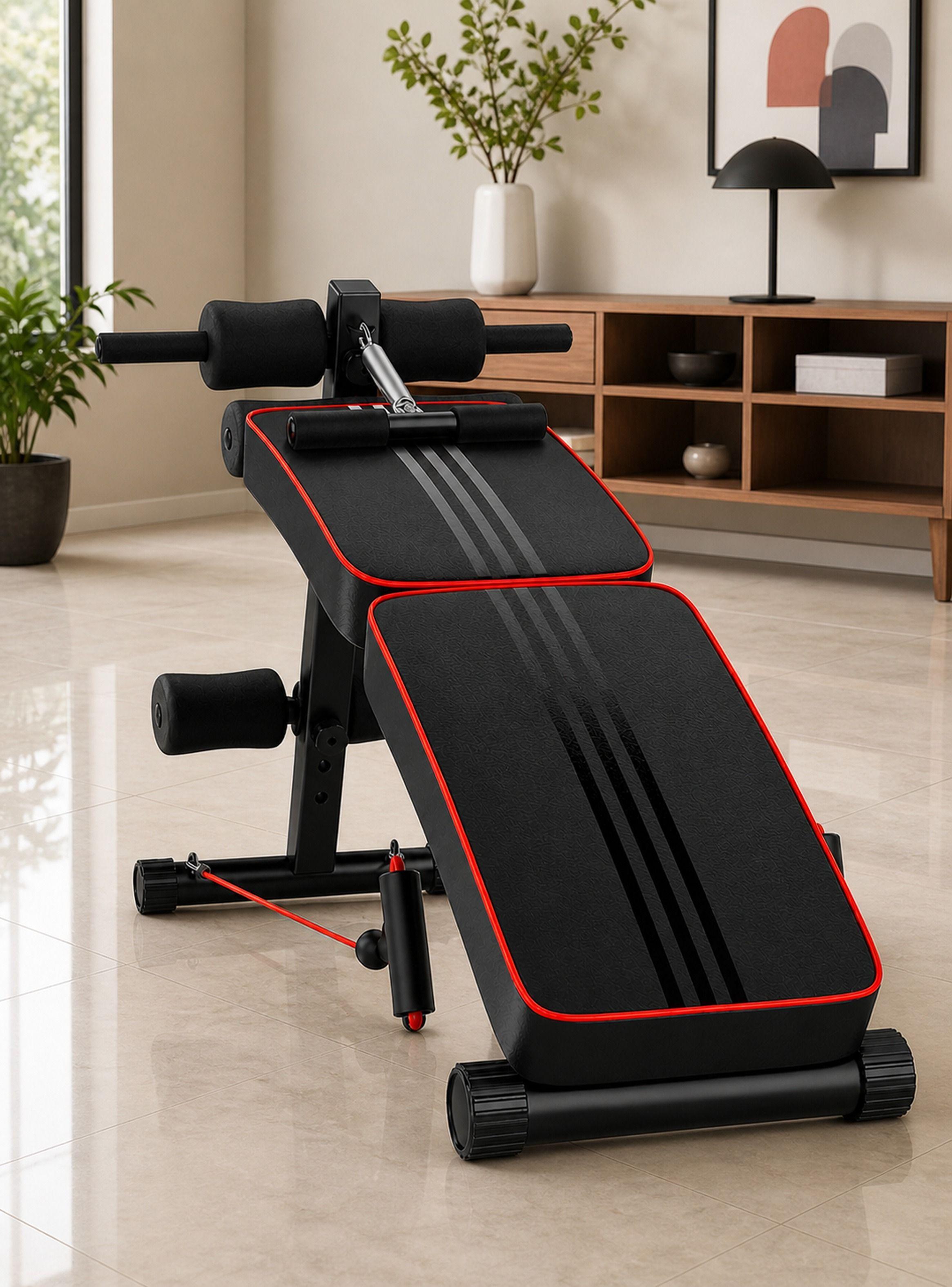 Banca Abdominal Plegable Full Pro Sportime Biceps Triceps Acero Guarda en Cualquier Espacio-4