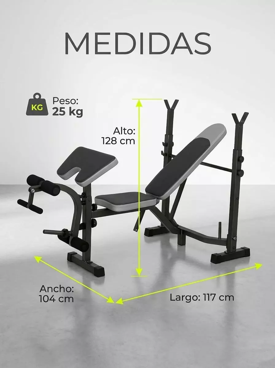 Banco Press Banca Ajustable Plegable con Banco Scott 220 kg-2