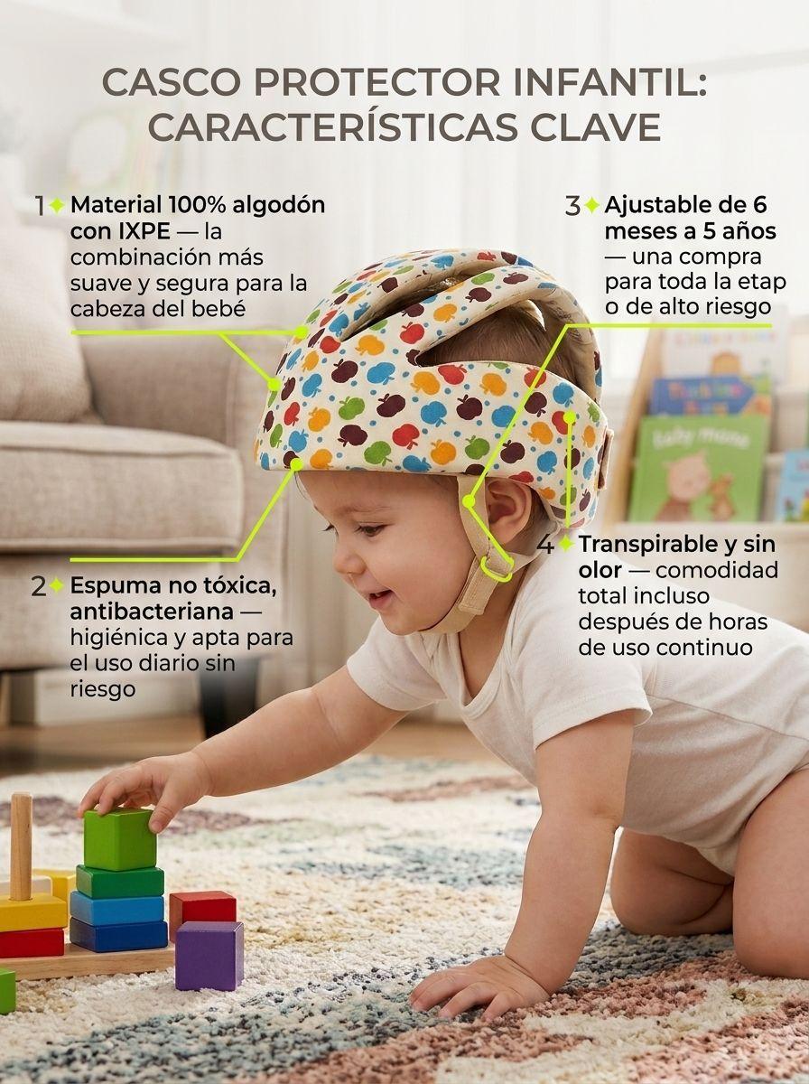Casco Protector Cabeza Bebe Antigolpe Algodon IXPE-3