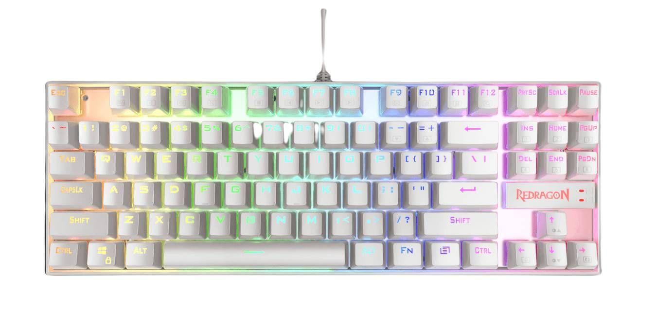Teclado Gamer Redragon Kumara K552 RGB, TKL, Switch Red, Español, White-3