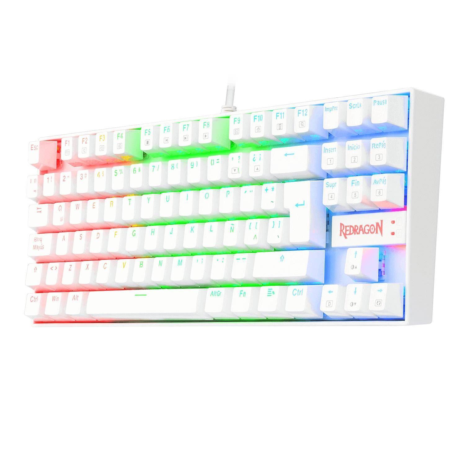 Teclado Gamer Redragon Kumara K552 RGB, TKL, Switch Red, Español, White-4