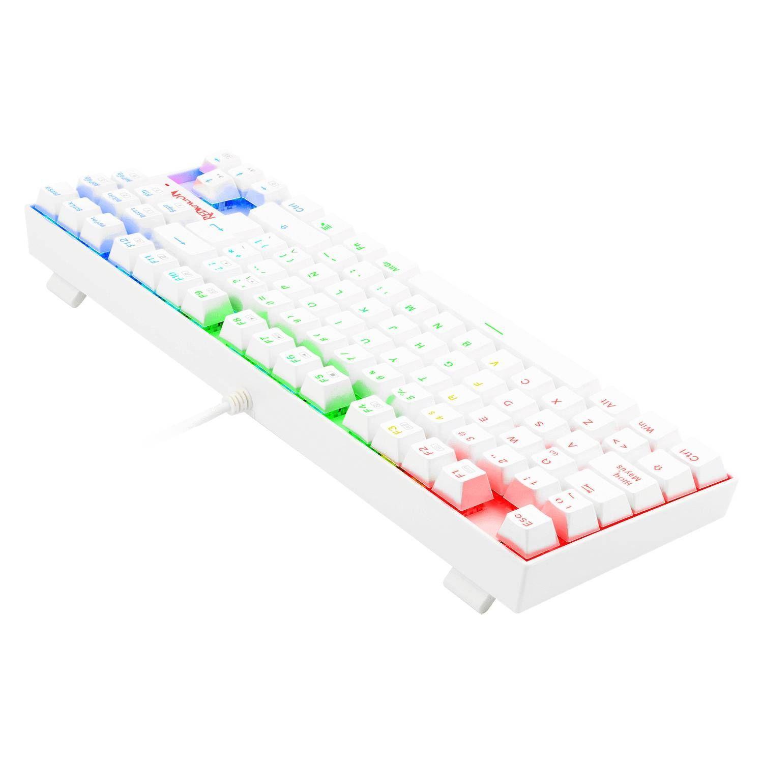 Teclado Gamer Redragon Kumara K552 RGB, TKL, Switch Red, Español, White-6