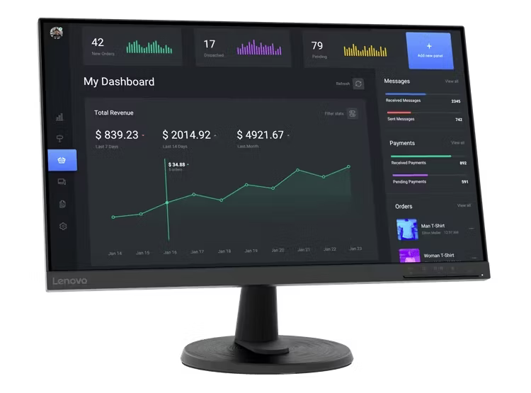 Monitor Lenovo ThinkVision C24-40, 23.8", Full HD, Panel VA, 75Hz, 7ms, HDMI, VGA-1
