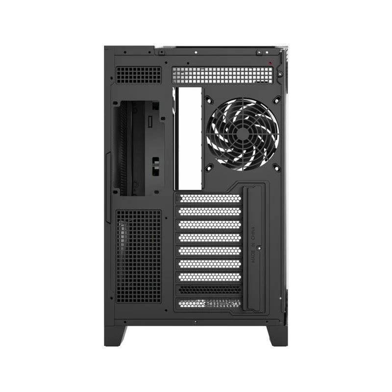 Gabinete Gamer XYZ Tesseract, Vidrio Panorámico 3D, Doble Cámara, 4x Fans ARGB, ATX, Black-5