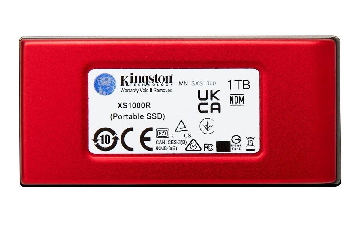 Disco Portatíl SSD Externo Kingston XS1000 1TB USB 3.2 Gen 2 Rojo, Lectura 1050MB/s-2