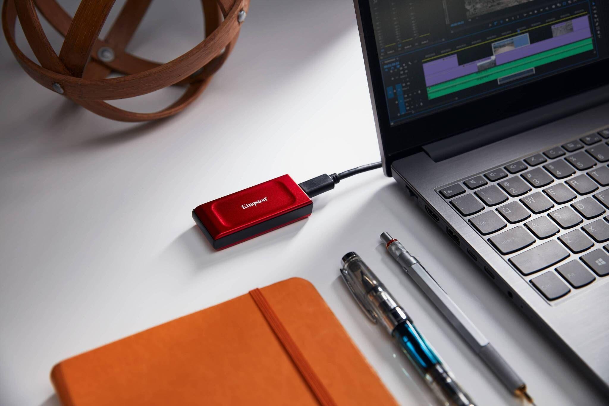 Disco Portatíl SSD Externo Kingston XS1000 1TB USB 3.2 Gen 2 Rojo, Lectura 1050MB/s-4