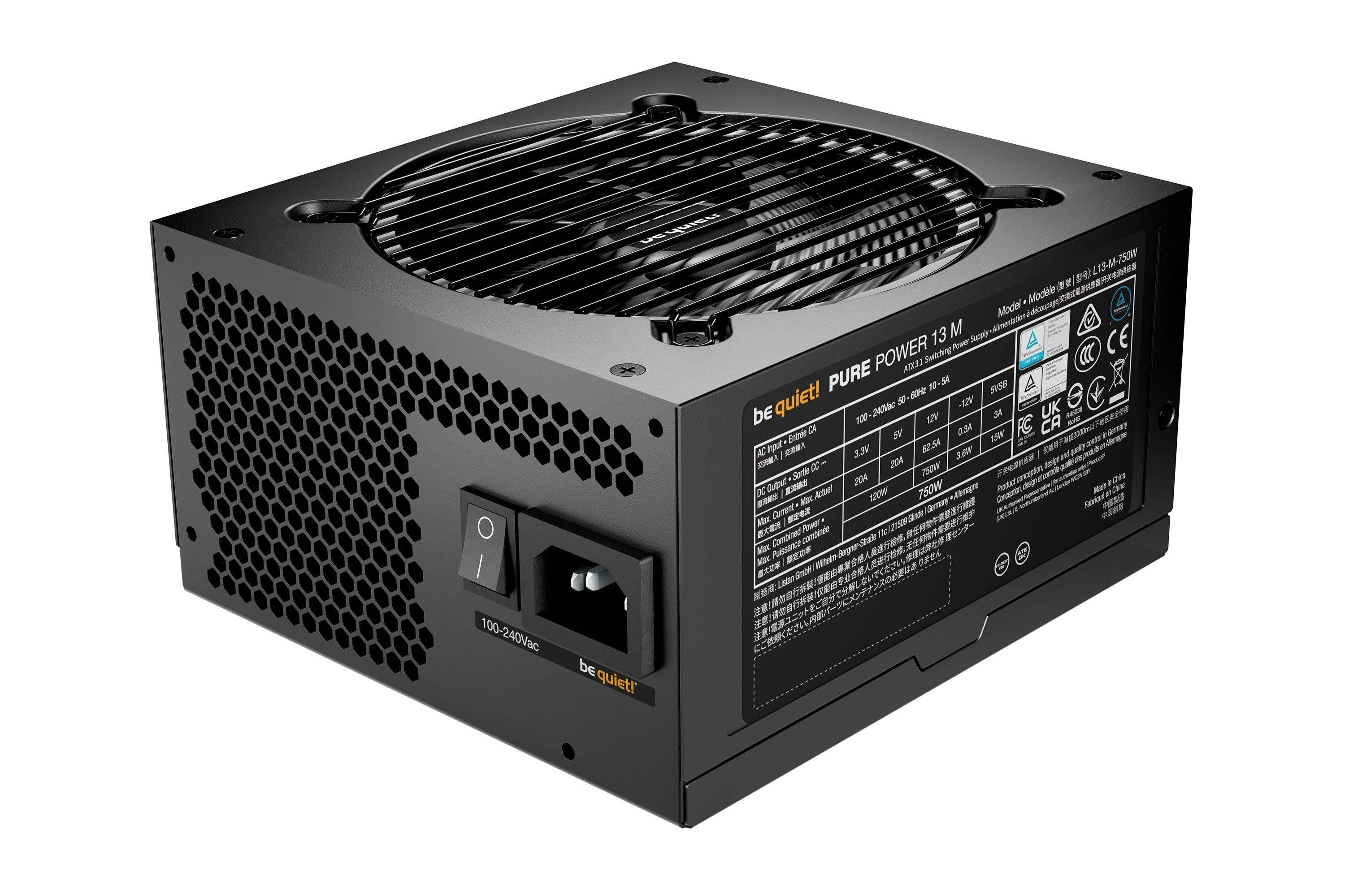 Fuente de Poder Be Quiet! PURE POWER 13 M 750W, Full Modular, 80 PLUS Gold, ATX 3.1, PCIe 5.1-2