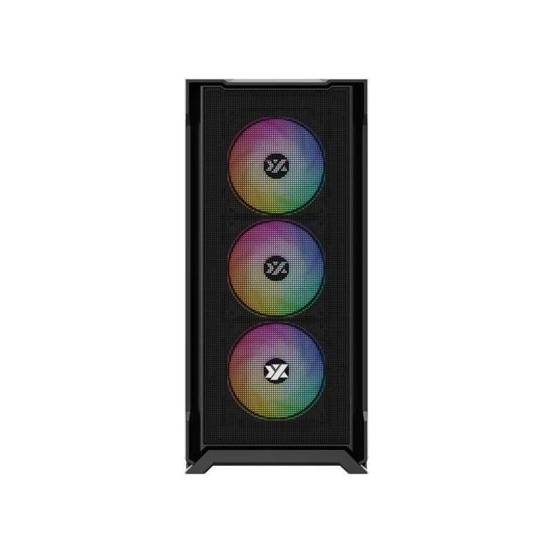 Gabinete Gamer XYZ AIRONE 300-X MESH, ATX, Panel Malla, 6 Ventiladores ARGB, Blanco-2