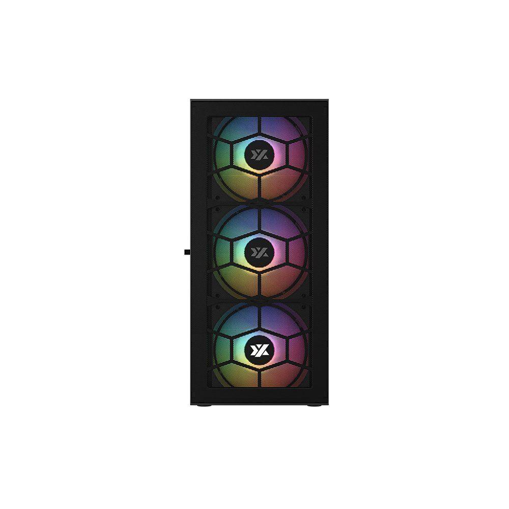 Gabinete Gamer XYZ AIRONE 100 Mesh Black, 6x 120/140mm A-RGB Fan, USB 3.0, ATX-2