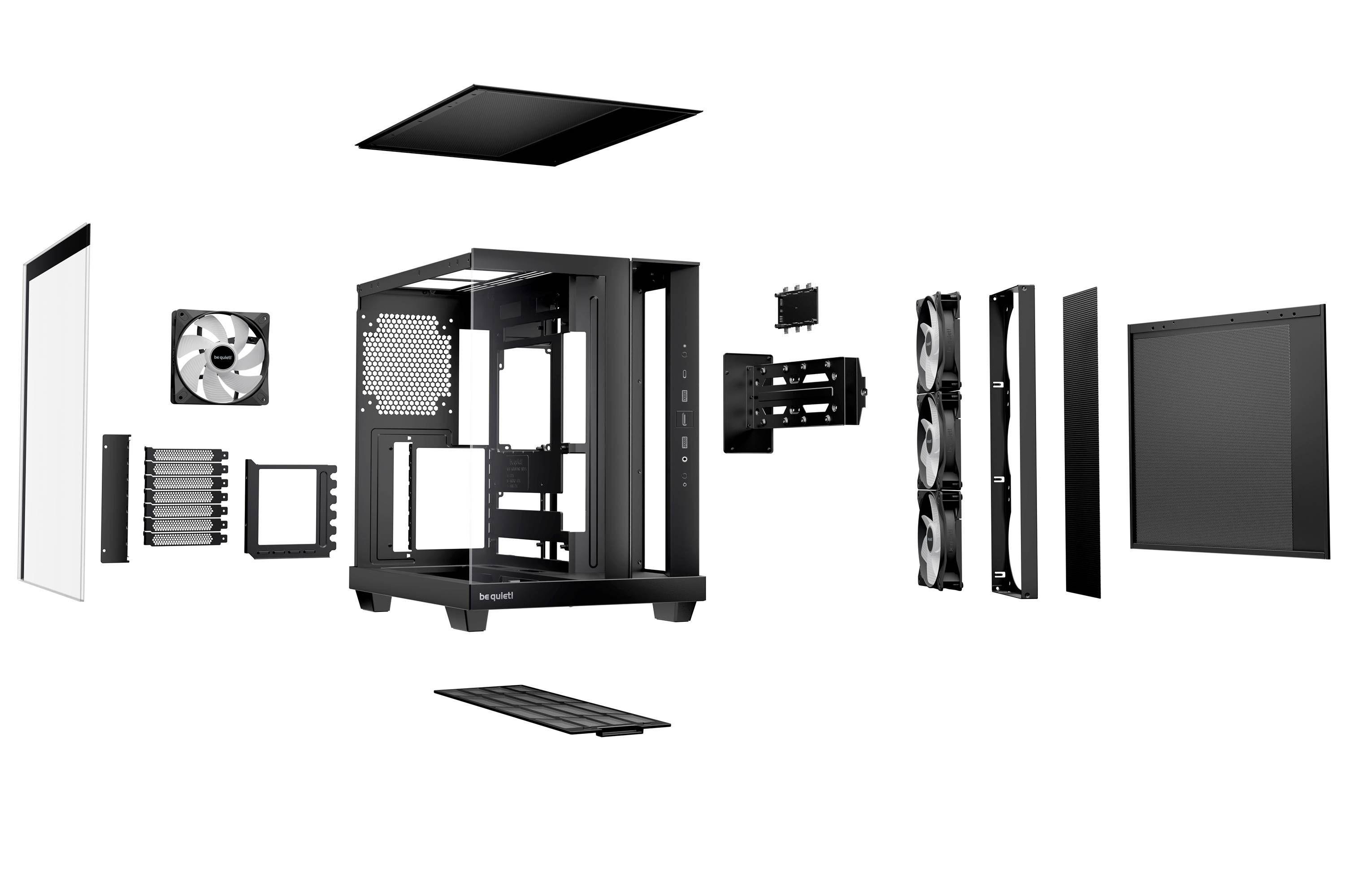 Gabinete Gamer Be Quiet! LIGHT BASE 500 LX, Vidrio Templado, 4 Ventiladores ARGB, ATX, m-ATX, Negro-4