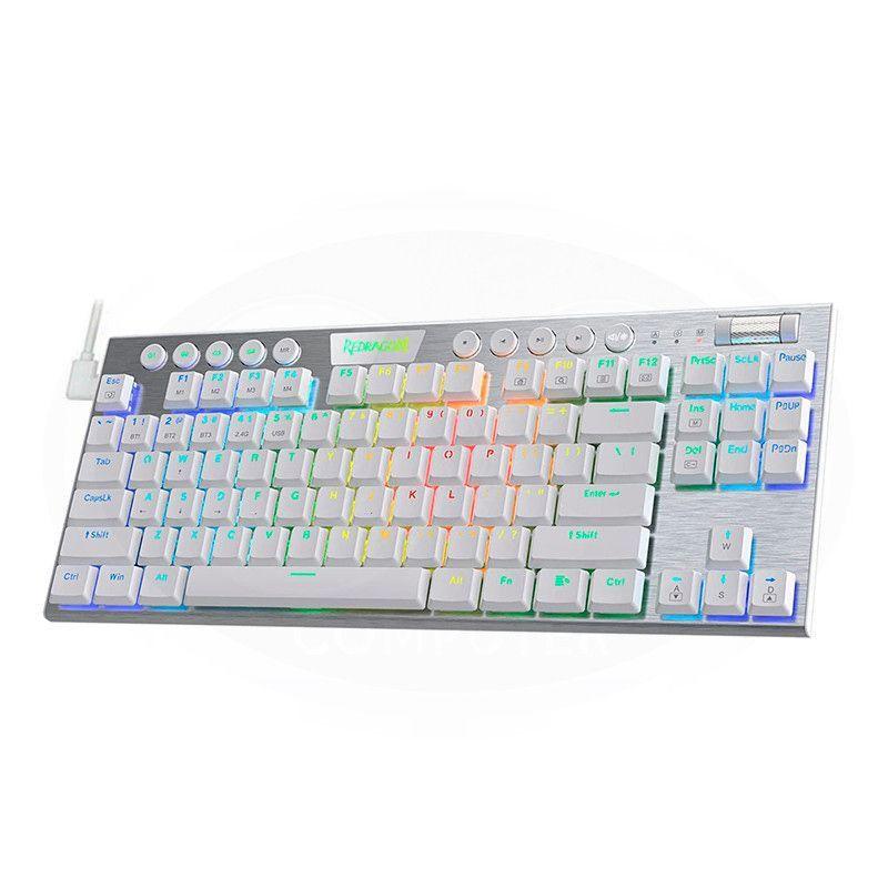 Teclado Gamer Redragon HORUS K622 TKL, Cableado, Español, Red Switch, Color Blanco-3