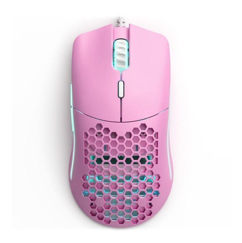 Mouse Gamer Glorious Model O- Minus (Pink), RGB, 58 gramos, 6 botones, 12.000 DPI-0