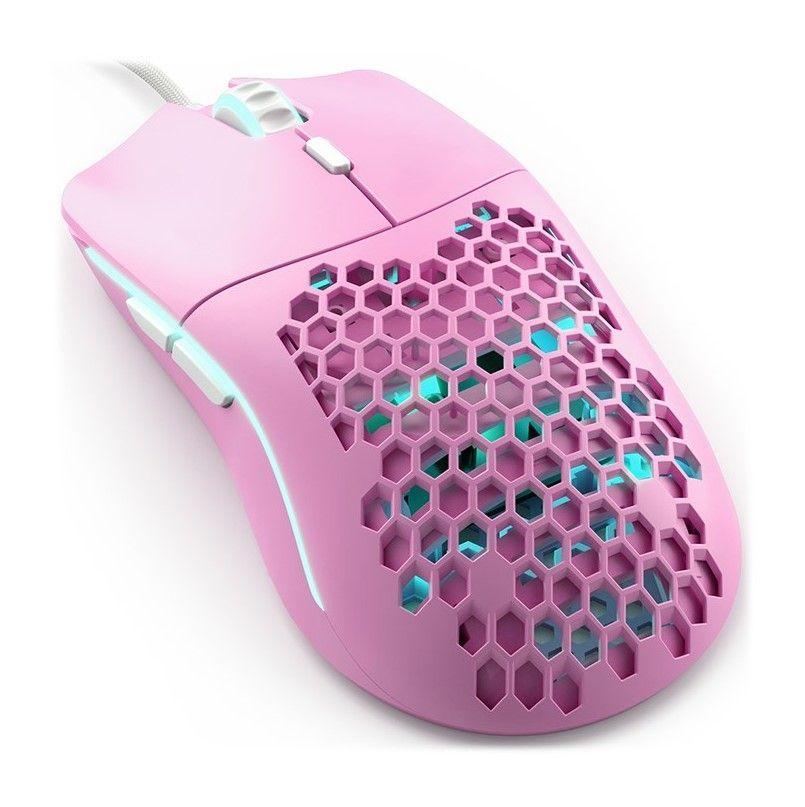 Mouse Gamer Glorious Model O- Minus (Pink), RGB, 58 gramos, 6 botones, 12.000 DPI-1