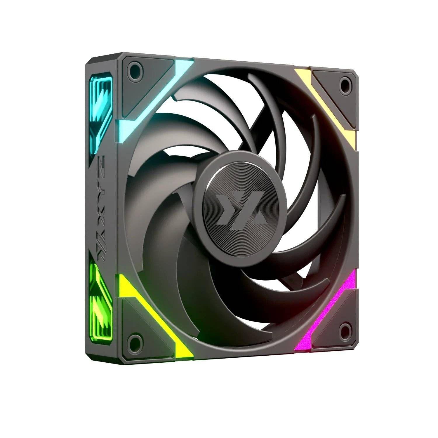 Kit de 3 Ventiladores XYZ VORTEX PRO A-RGB, Conexión en Cadena, Reverse Airflow, 120mm, Negro-3