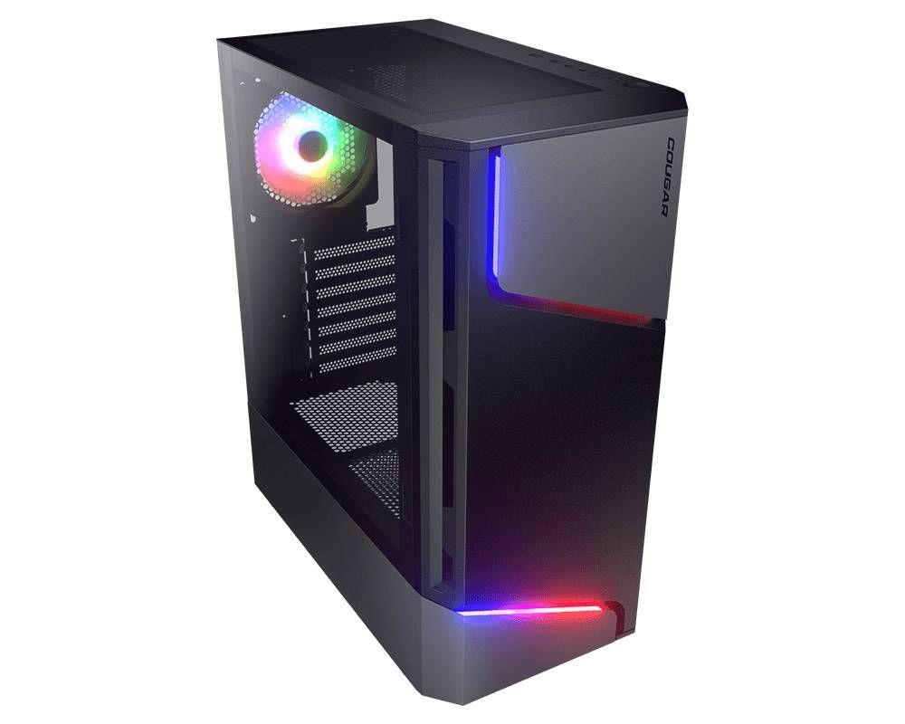 Gabinete Gamer Cougar MX360 RGB Mid Tower Vidrio Templado 1 Ventilador Negro-2